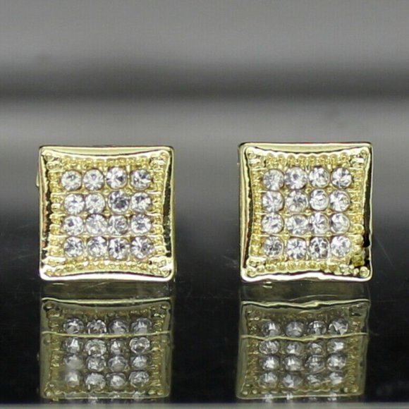 Other - Mens Square Gold Plated Hip Hop Earrings